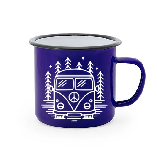 Taza Personalizada Azul Metálica Camper - Imagen 2